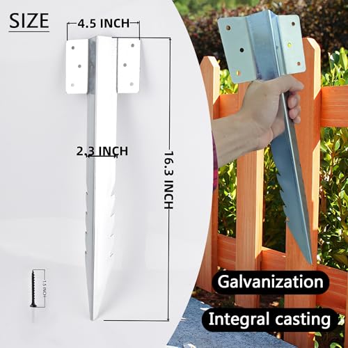 Fence Post Repair Kit-2 PCS Fence Support Structure Repair Stakes, for Repairing Wood Post,Deck Railing, Mailbox