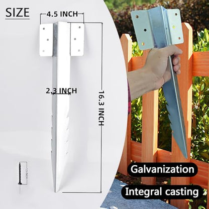 Fence Post Repair Kit-2 PCS Fence Support Structure Repair Stakes, for Repairing Wood Post,Deck Railing, Mailbox