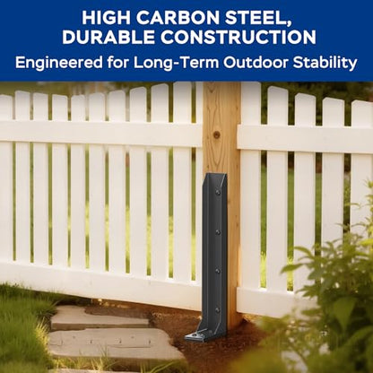 Fence Post Repair Kit for Leaning Fences, No-Dig, White, 2-Pack - color: White