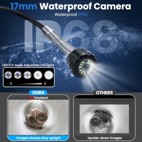 Sanyipace Sewer Camera with Locator, 512Hz Transmitter,Self-Leveling,100FT - size: 100FT/30M with Locator