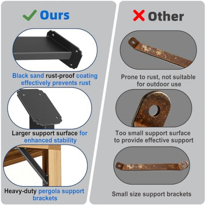 45 Degree Angle Support Bracket, Pergola Bracket for 4x4 Wood Beams - size: 8Pack