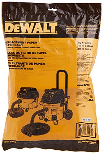 DEWALT DWV9401 Paper Bag for DWV012 Dust Extractor, 5-Pack