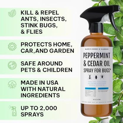 Kate's Home & Garden Peppermint Oil Spray for Bugs, Ants, Spiders (16oz) - size: 16 Fl Oz (Pack of 1)
