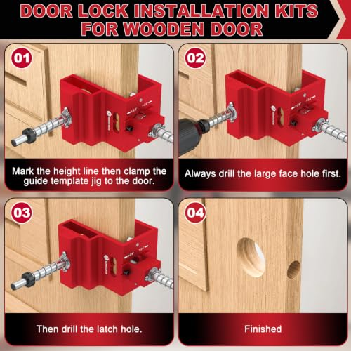 Door Lock Installation Kit & Door Latch Mortise Tool & Door Hinge Jig