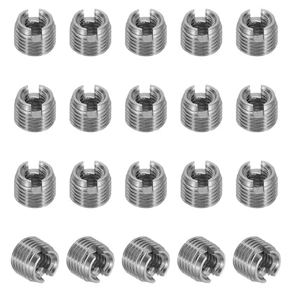 PATIKIL Self-Tapping Threaded Inserts, 20 Pcs M3 x M5 x 4mm 303 Stainless Steel Thread Adapter Reducer Slotted Screw Repair Inserts Nuts Sleeve - size: M3 x M5 x 4mm