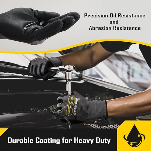 COOLJOB 36 Pairs Safety Work Gloves, Microfoam Nitrile Rubber Coated - size: Large, style: 36 Pairs