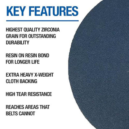Mercer Industries 410100 Zirconia Cloth Floor Sanding Edger Discs, 7" x 7/8" Hole, Grit 100X (25 pack) - color: Zirconia, size: 7" x 7/8" Hole, style: 100X (25 pack)