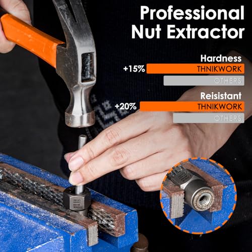 35 Pcs Bolt Extractor Kit, 1/4" & 3/8" Drive Impact Bolt & Nut Remover Set - size: 35-Piece