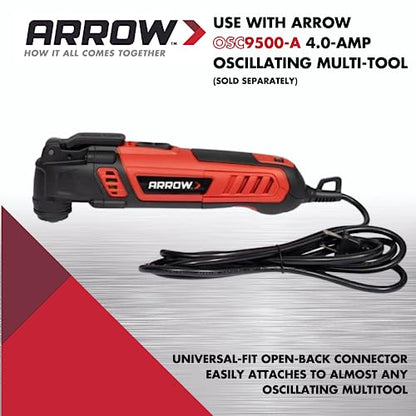 Arrow OSC109-1, 4-IN-1 Drywall Oscillating Tool Blade for Electrical Outlet Boxes, Recessed Lights, PVC, Universal, Fits Most Multitools