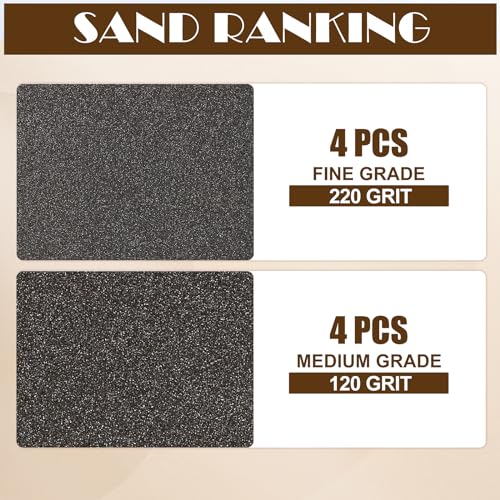 8pcs Sanding Blocks Assortment Kit, Sponge Sand Block Washable and Reusable, Wet & Dry Sandpaper Block for Wood Metal Drywall and Furniture Paint - 120/220 Grit - size: 120/220 Grits