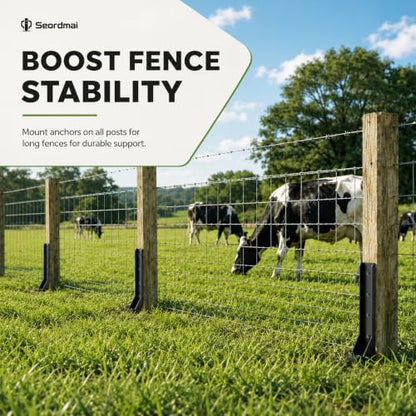 2 Pcs Fence Post Repair Kit, Thickened Heavy Duty Fence Repair Stakes for Tilted, Broken Wood Posts 4x4/6x6, Upgraded Double-Sided Welding Fence Repair Kit for Yard, Garden, Farm