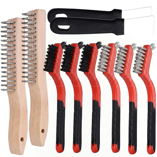 Wire Brush Set for Cleaning, 10-Piece Wire Brush for Rust Paint Removal - size: 10Pcs