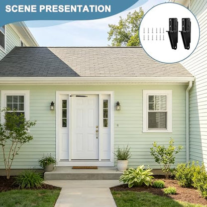 2 Pack Screen Door Closer Bracket, Replacement Post Jamb Bracket with Screws, Compatible with V1709 & V1346 for Lanai Screen Door Closers (Black)