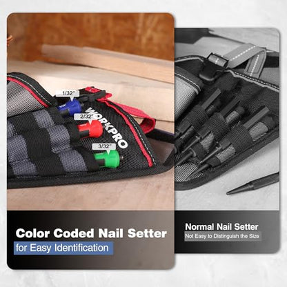 WORKPRO 3-Piece Nail Punch Set, Includes 1/32", 1/16", 3/32" Nail Setter