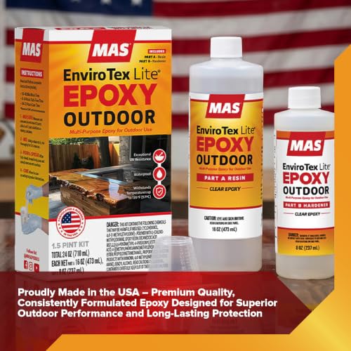 MAS EnviroTex Lite Outdoor Epoxy 24 Oz Kit, High-Gloss - size: 24 Oz