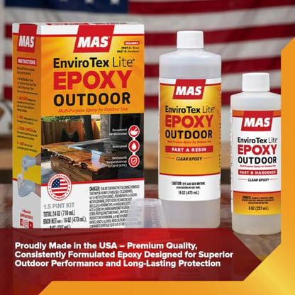 MAS EnviroTex Lite Outdoor Epoxy 24 Oz Kit, High-Gloss - size: 24 Oz