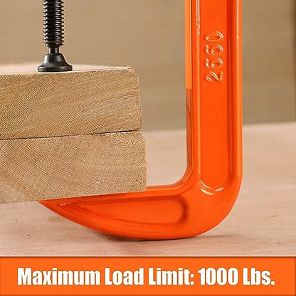 PONY 6" C-Clamp Set, 2660 C-Clamp, 1000 lbs Load Limit, 2-Pack - size: 6"