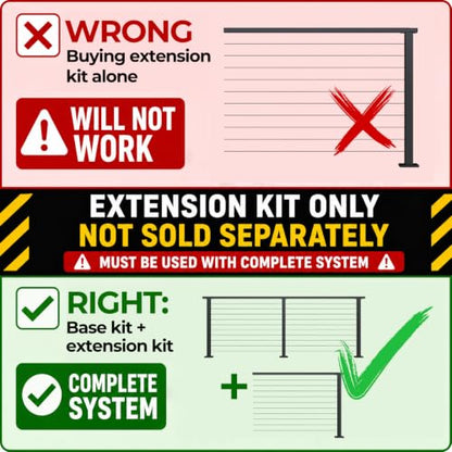 4FT Modular Cable Railing System 36" Extension Kit for Surface Mount - color: Extension kits-4FT