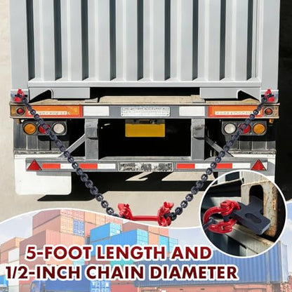 G80 Shipping Container Loading Chain 1/2" x 5', for 20ft/ 40ft
