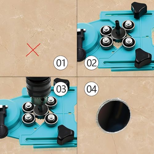 Joyzan Drill Bit Hole Saw Guide, Adjustable Punch Locator Jig Fixture