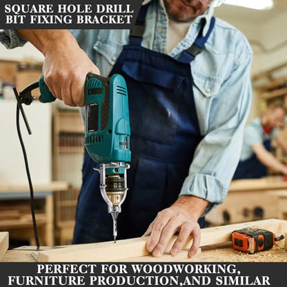 Gisafai 6 Pc Square Hole Drill Bit Set for Wood Mortising Attachment Drill Press Hollow Chisel Mortise Drill Tool (1/4, 5/16, 3/8, 1/2, 9/16, 5/8'') - size: 1/4, 5/16, 3/8, 1/2, 9/16, 5/8"