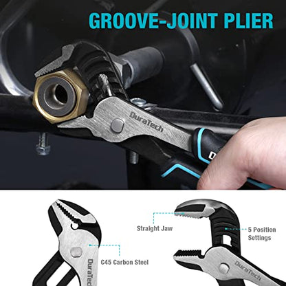 DURATECH 5-Piece Pliers Set, Cr-Ni Pliers Tool with Storage Rolling Pouch
