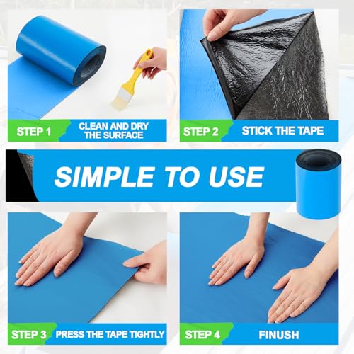 Waterproof Roof Repair Tape, TPU, 16.5 Feet Length, 8 Inch Width - color: Blue, size: 8in X 16.5ft