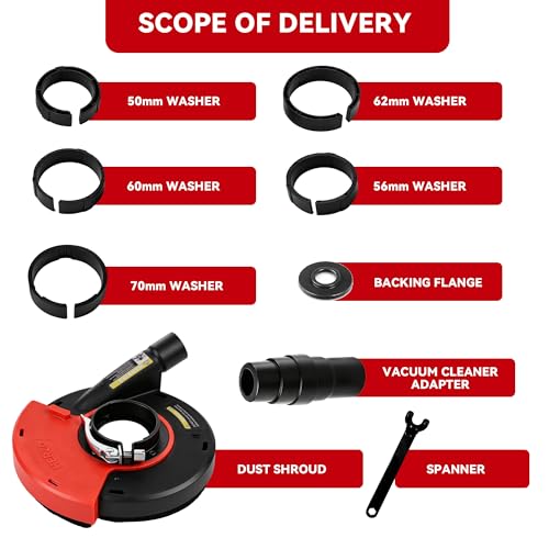 HERZO Universal Surface Grinding Dust Shroud for 7 Inch Angle Grinder Grinding Task - size: 7 inch