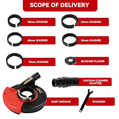 HERZO Universal Surface Grinding Dust Shroud for 7 Inch Angle Grinder Grinding Task - size: 7 inch