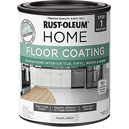 Rust-Oleum 358874 Pearl Gray Home Home Floor Coating Premix Base Coat, 1 Qt