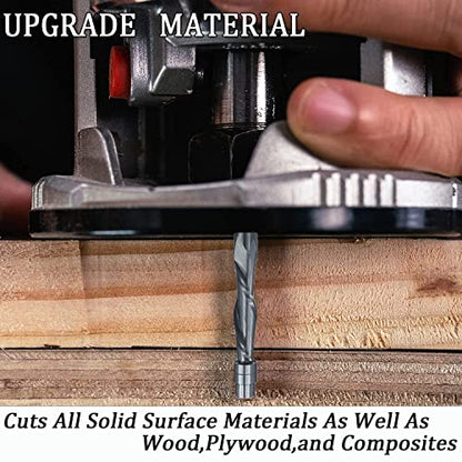 Spiral Flush Trim Router Bits, Solid Carbide Flush Trim Router Bit 1/4-Inch Shank Spiral Flush Trim Up and Down Cut from TACKPRO (Up Cut Trim Router Bits)