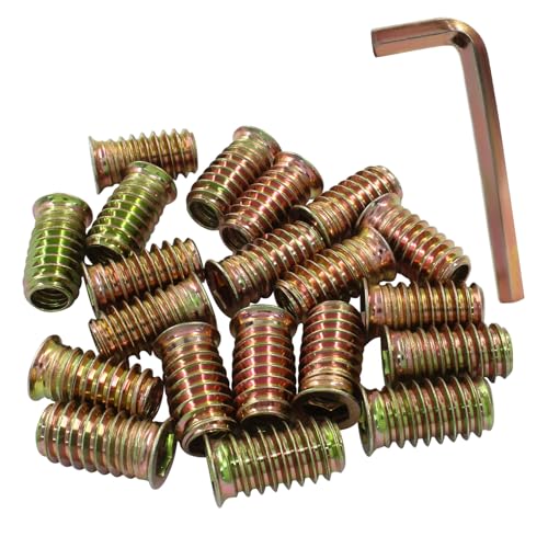30 Pcs 5/16"-18 x 25mm Threaded Inserts for Wood - size: 5/16"-18 x 25mm