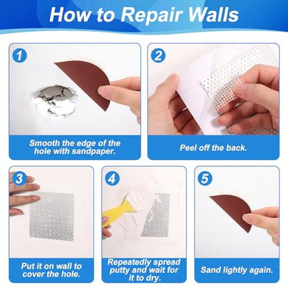 Drywall Repair Kit, Drywall Patch Repair Kit with 8.8OZ White Wall Repair Putty, Scraper Sandpapers Gloves for Heavy Duty Plaster Wall Repair, Easy to Fill Holes in Home Wall & Quick Repair Crack - color: 8.8OZ White Wall Repair Putty Patch Kit
