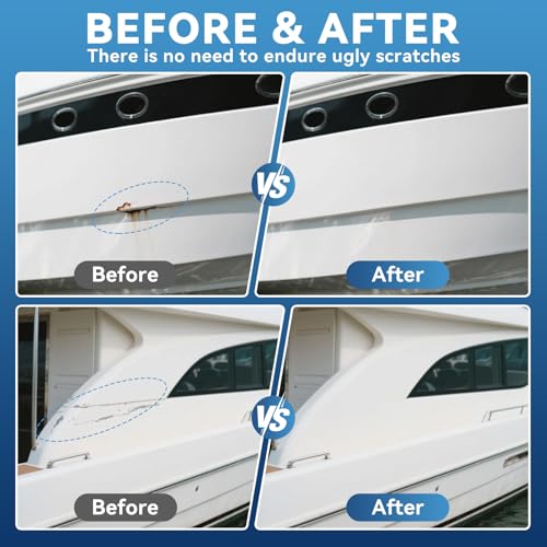 SENVEN Boat Paint Touch Up Pen High-Gloss Boat Scratch Repair Marine Topside Bottom Enamel Marine Repair for Boats, Wood, Fiberglass, Aluminum, Metals Black White 30ml - color: White01