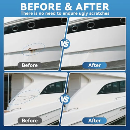 SENVEN Boat Paint Touch Up Pen High-Gloss Boat Scratch Repair Marine Topside Bottom Enamel Marine Repair for Boats, Wood, Fiberglass, Aluminum, Metals Black White 30ml - color: White01