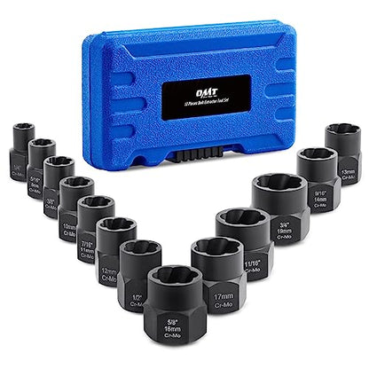 OMT Impact Nut And Bolt Extraction Tool Set, 3/8" Drive Extractor Set