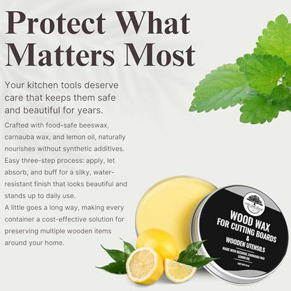 4oz Food Grade Beeswax Wood Polish and Cleaner | Beeswax for Cutting Board and Cooking Utensils | Carnauba Wax Food Grade Wood Restorer for Furniture Polish | Bee Wax Cutting Board Cream - size: 1 Fl Oz (Pack of 1)