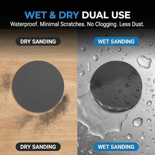 50 Pcs 2" Wet Dry Sandpaper, 1200 Grit, Hook & Loop - style: 1,200 Grit