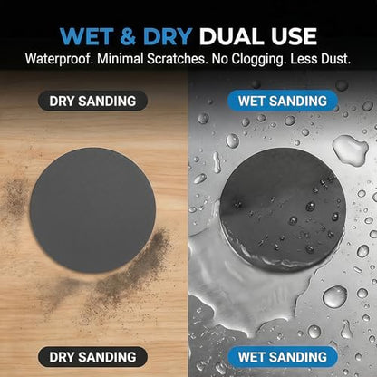 50 Pcs 2" Wet Dry Sandpaper, 1200 Grit, Hook & Loop - style: 1,200 Grit