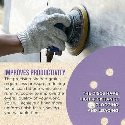 Dura-Gold 2000 Grit 5" Purple Film Ceramic Sanding Discs, Box of 50, 8-Hole - style: 2000 Grit