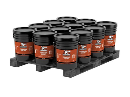 Liquid Rubber Foundation Sealant Basement Waterproof Sealer, Black, 12 Pack - size: 5 Gallon - 12 Pack