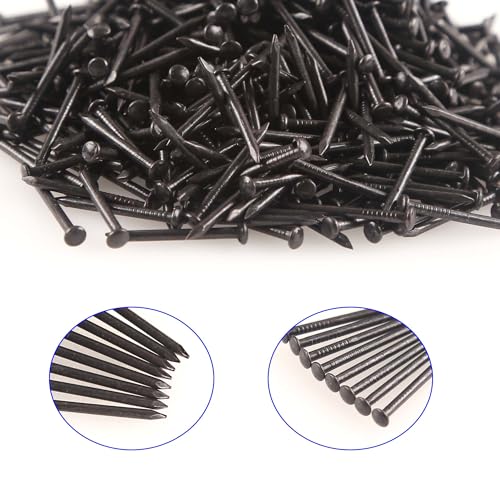 newlng 500PCS Small Nail Round Head Tiny Nails String Art Nails Hand-Made Hardware Accessories Fasteners Mini Nail 1.5mm X 15mm/0.06"X0.6"(DXL) Black - color: Black1.5*15mm