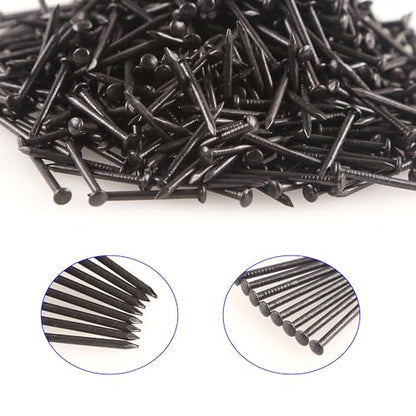 newlng 500PCS Small Nail Round Head Tiny Nails String Art Nails Hand-Made Hardware Accessories Fasteners Mini Nail 1.5mm X 15mm/0.06"X0.6"(DXL) Black - color: Black1.5*15mm