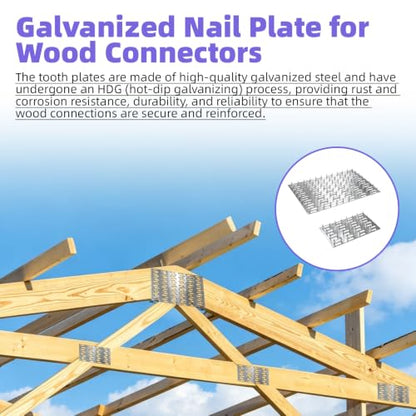 20 Pcs Pronged Truss Mending Plates Sat with Work Gloves