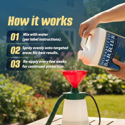 Mosquito Barrier Liquid Garlic Spray Concentrate for Mosquitoes, 1 Gallon