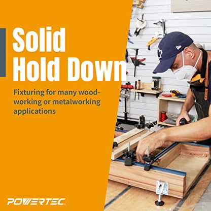 POWERTEC 71389-P2 T-Track Mini Hold-Down Clamp, 3-5/8" L x 3/4" Width, Set of 4 - style: 3-5/8" Hold Down Clamps (4PCs)