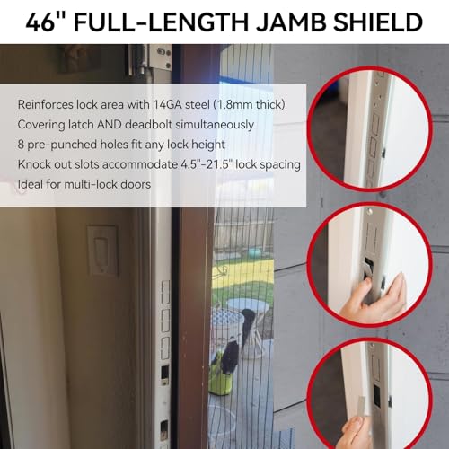 Door Frame Reinforcement Kit, Anti Kick Strike in Door Security, White - size: 5 PCS White