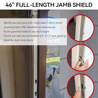 Door Frame Reinforcement Kit, Anti Kick Strike in Door Security, White - size: 5 PCS White