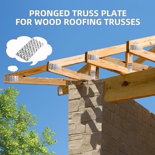 100 Pack 4"x2" Pronged Truss Plates with 8mm Nail Teeth