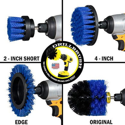 Drillbrush Blue - Boat Cleaning Drill Brush Attachment Set - Aluminum - color: Blue